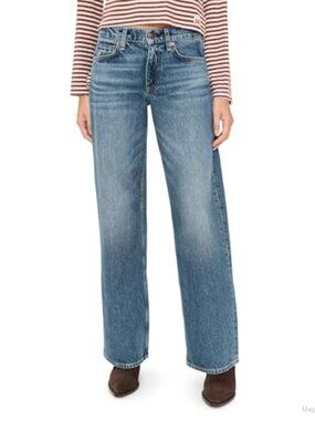 Cam Low Rise Straight Leg Jeans 100% Cotton Non-Stretch Denim 5-Pocket